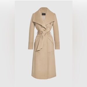 SENTALER BABY ALPACA LONG WIDE COLLAR WRAP COAT - xs